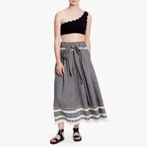 DoDo Bar Or Black & White Check Bashira 100%Cotton Skirt w/Brass Grommets Size M